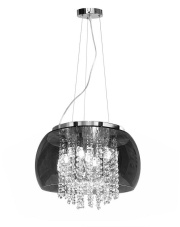 Lampa wisząca Przydymione Lustro Drobne Korale 50cm DL szklana nowoczesna