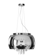 Lampa wisząca Drobne Korale 40cm DL szklana nowoczesna srebrna