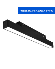 Linia Led do szyn magnetycznych 12W 4000K DDCX-FG300 - TYP A DL reflektor czarny