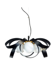 NELA FLAT 1139 lampa wisząca w kolorze czarnym i złotym Zuma Line