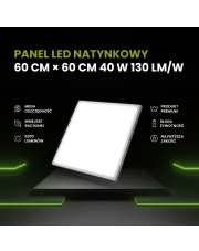 Panel LED natynkowy 60x60 40W biały PL-C05 130lm/W