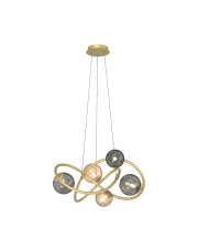 ARLON MD4922-5 lampa wisząca w kolorze złotym, szarym i bursztynowym Zuma Line