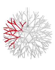 Lampa wisząca CORAL REEF biało czerwona 62 cm