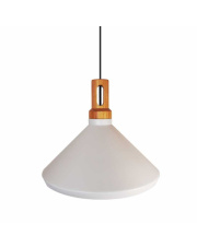 Lampa wisząca NORDIC WOODY biało-drewniana 35 cm