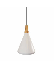 Lampa wisząca NORDIC WOODY biało drewniana 25 cm