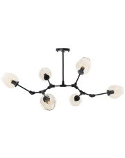Lampa wisząca MODERN ORCHID-6 bursztynowo czarna 130 cm