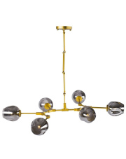 Lampa wisząca MODERN ORCHID-6 złoto szara 130 cm