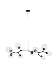 Lampa wisząca MODERN ORCHID-9 transparentno czarna 150 cm