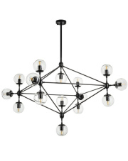 Lampa wisząca ASTRIFERO-15 transparentno czarna 110 cm