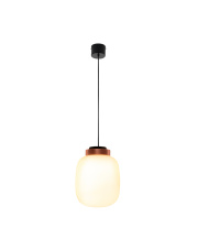 Lampa wisząca BOOM LED biało miedziana 25 cm