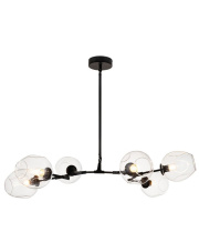 Lampa wisząca MODERN ORCHID-6 transparentno czarna 130 cm