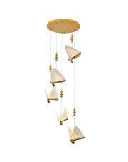 Lampa wisząca BEE LAMP 5 LED złota 45 cm