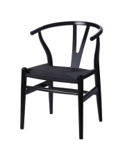 Krzesło BONBON czarne rattanowo jesionowe