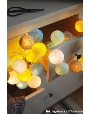 Kompozycja kolorowych kul LED Sunny Turquoise Cotton Ball Lights