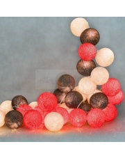 Kompozycja kolorowych kul LED Warm red Cotton Ball Lights