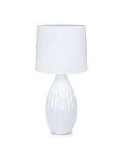 Lampa stołowa STEPHANIE 106887 Markslojd klasyczna ceramiczna biała lampka z abażurem