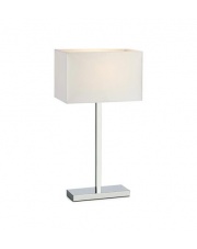 Lampa stołowa SAVOY 106305 Markslojd nowoczesna lampka w kolorze chromu z białym kloszem posiadająca wbudowany port USB