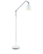 Lampa podłogowa FREDRIKSHAMN 105022 Markslojd nowoczesna biała metalowa lampa stojąca z chromowym wykończeniem