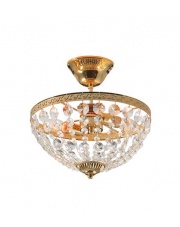 Lampa sufitowa HANASKOG 100486 Markslojd podwójny plafon kryształowy ze złotym wykończeniem