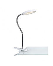 Lampa biurkowa FLEX 106470 Markslojd biała ledowa lampka z klipsem elastyczna z chromowym wykończeniem