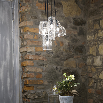 Nowoczesne szklane dekoracyjne lampy wiszące Cognac marki Ideal Lux